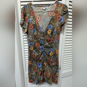 O'Neill Olive Green Floral Button-Front Top